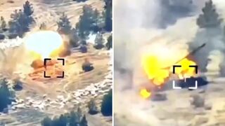 Ukraine HIMARS blow up one of Russia's largest artillery cannons with GMLRS rocket