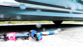 Esmagando coisas crocantes e macias de carro! EXPERIMENTO CAR vs PEPSI e COCA COLA