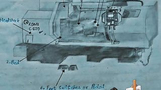 CNC Lathe Machine. My First drawing in Mechanical field.