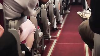 Curious baby on a plane for the first time