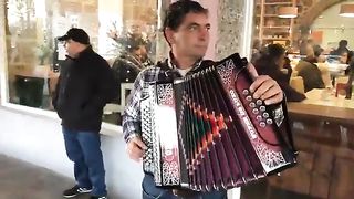 Another good concertina player in Valdevez arches.
