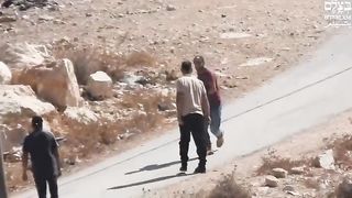 Israeeli terrorist shooting Palestinian man on Herb City
