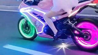 FAIRY ON A MOTORCYCLE.