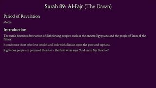 Surat Al-Fajr (The Dawn)_ Arabic and English translation.
