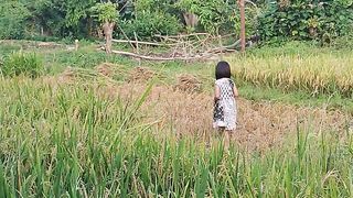 Playing around the rice fields
