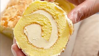 Almond butter cream roll cake