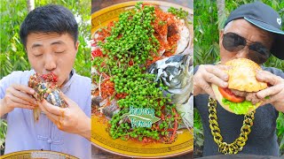 Spicy Food Challenge! Hot Pot and Lamb Chops __ Funny Mukbang __ Songsong and Ermao.