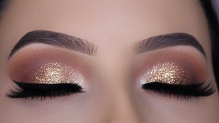 Classic Brown Glitter Eye Makeup Tutorial