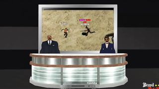 maniac runs after people