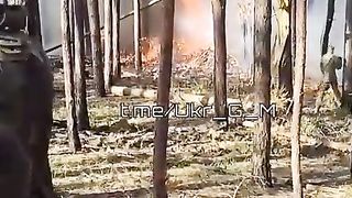 Ukraine Russia War | RU POV: Ukrainian Soldiers Record Forest Fire from Russian Artillery | RCF