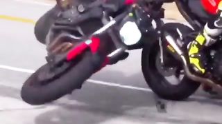 FALL FROM A MOTORCYCLE.