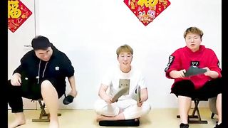 a game of foot tapping with a slipper on who will get it