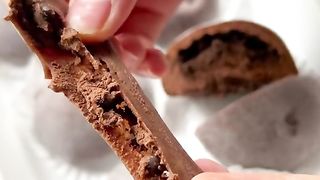 Chocolate mochi. Chocolate daifuku