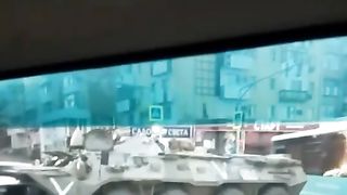 Ukraine Russia War | Russian BTR Collides with Civilian Car in Lugansk | RCF