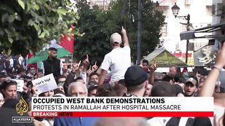 Gaza war: Protesters clash with Palestinian police in West Bank
