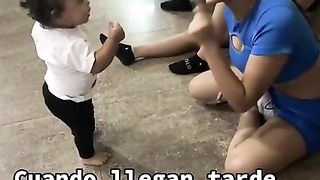 Viral and funny ????  cute baby responding her mother