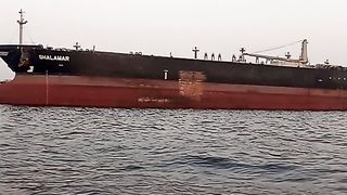 Oil tanker ship arrived at terminal