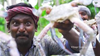 1000 BIG SIZE CRABS | Big Blue Crab Fry Recipe Cooking in Village | Seafood Recipe | Crab Recipe