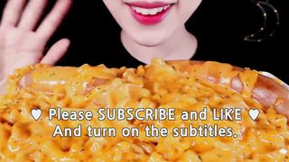 ASMR CHEESY CARBO FIRE NOODLES, SAUSAGES 꾸덕한 치즈 까르보 불닭볶음면, 소시지 EATING SOUNDS MUKBANG 먹방
