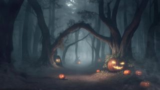 Pumpkins forest terror