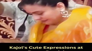 Kajol's Cute Expressions at Durga Pandal #kajol #youtubeshort #shorts #trending #viral #shortvideo