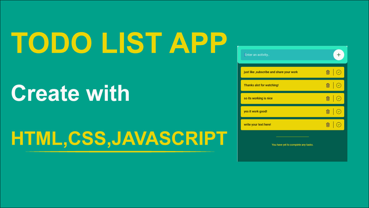 How to create javascript todo list | How to create todo list javascript ...
