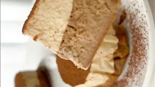 Basque cheesecake with coffee mousse