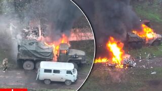 Russian who were shelled while unloading their car sought to drive the burning car away