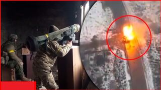 Ukrainian soldier hunted the Russian tank with Javelin