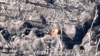 Russian troops run from their trenches under grenades bullets in Donetsk front