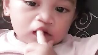 Baby playing facial expressions