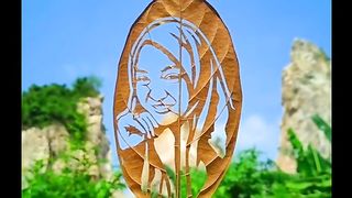 Umi's face is well carved from dry leaves#fyp