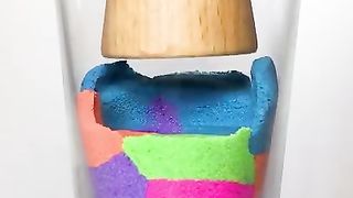Colorful Cubes Drop and Squish Kinetic Sand Satisfying #shorts