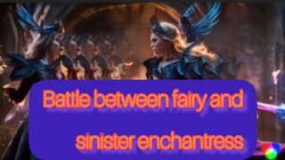 Battle between fairy and  sinister enchantress Morganna