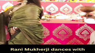 Rani Mukherji dances with cousin Tanisha Mukherjee at the Durga Pooja #ranimukerji #tanishamukherjee #short #shorts #trending #viral