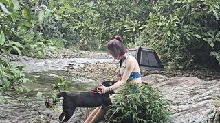 OVERNIGHT CAMPING AS A SOLE GIRLHUNTING IN THE FOREST