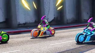 GTA 5 Green Goblin steals Spiderman Tron bike  #shorts #gta5 #ytshorts