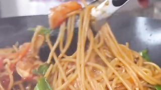 Shrimp and steak Lo mein for the carb lovers