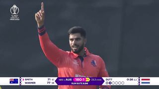 Steve Smith - Wicket - Australia vs Netherlands ICC CWC 2023.