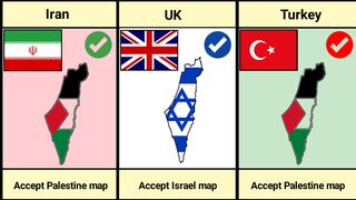 Countries that Accept Israel vs Palestine map.