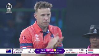 David Warner - Wicket - Australia vs Netherlands ICC CWC