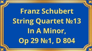 Franz Schubert String Quartet №13 In A Minor, Op 29 №1, D 804