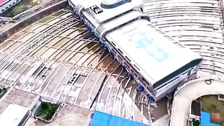 The 30000-ton station was uprooted and rotated 90 degrees.