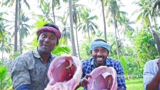 MUTTON CHOPS FRY | Mutton Bone Fry Cooking and Eating | Mutton Chops Recipe Cooking in Village