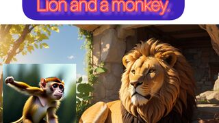 The wisdom race of Lion and a monkey.