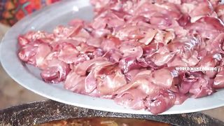 CHICKEN GIZZARD & LIVER | Indian Style COOKING & Village Man Village style Eating