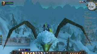 Полёт на красивом грифоне в Дун Морог.  World of Warcraft