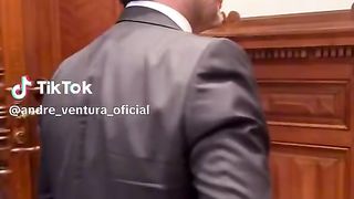 politician arrives.