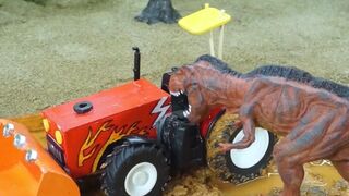 kid toys || Dinosaurs Eat Tractor