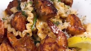 Cajun Salmon and Shrimp Pasta